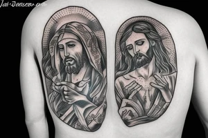 Jesus being baptozed by john the baptist tattoo idea