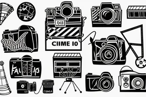 cinema camera with a map on it tattoo idea