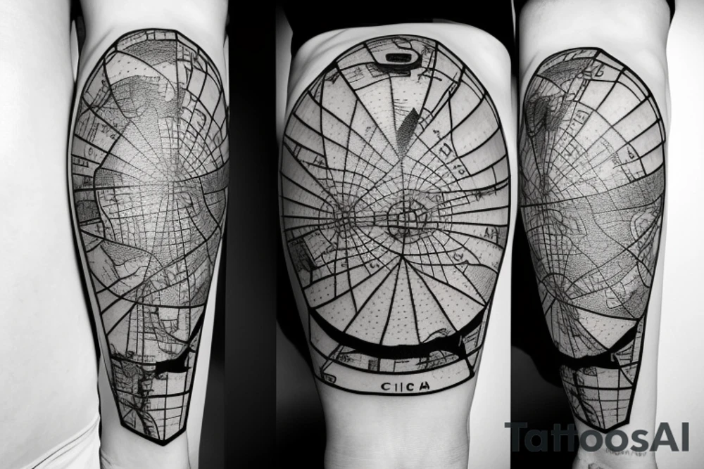 cinema camera with a map on it tattoo idea
