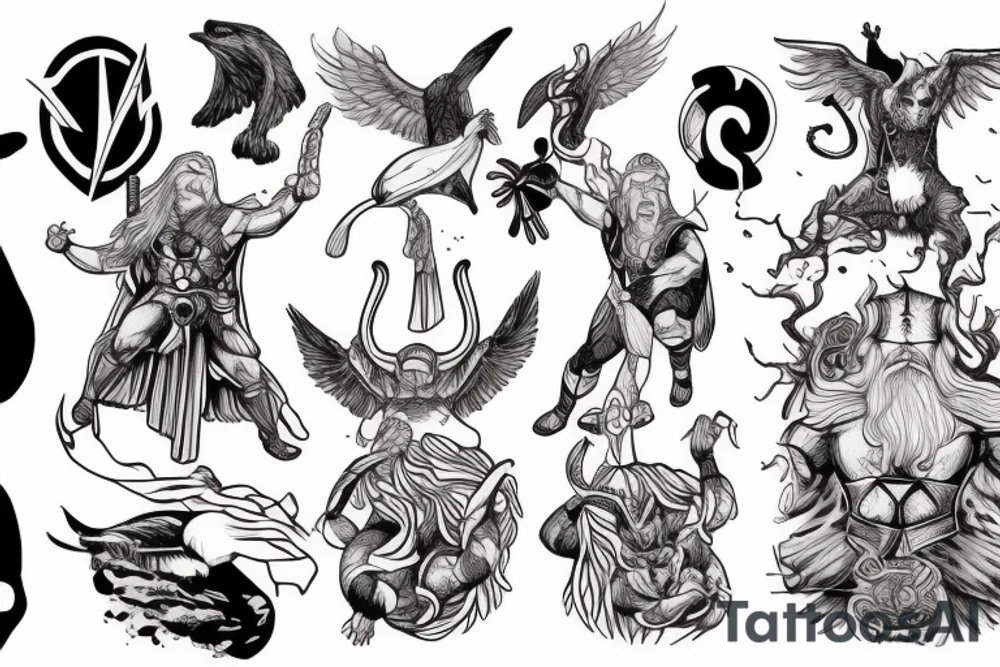 Thor and odin tattoo idea