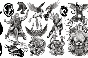 Thor and odin tattoo idea
