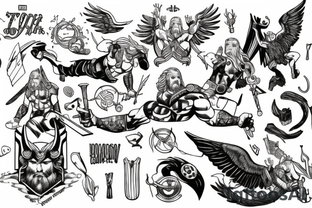 Thor and odin tattoo idea