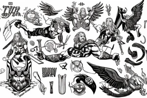 Thor and odin tattoo idea