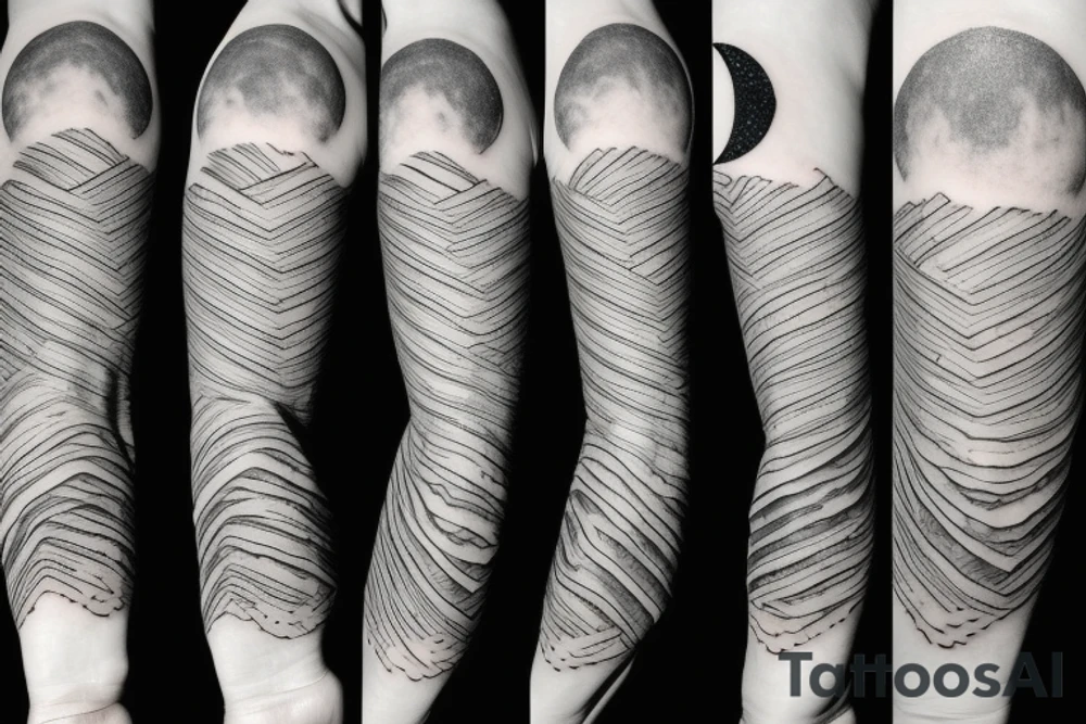 A boy with his head in the clouds looking at new moon tattoo idea