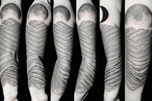 A boy with his head in the clouds looking at new moon tattoo idea
