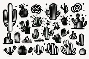 Cactus by the beach tattoo idea