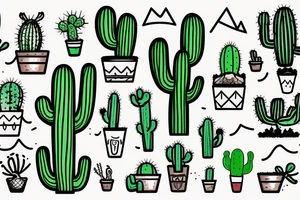 Cactus by the beach tattoo idea