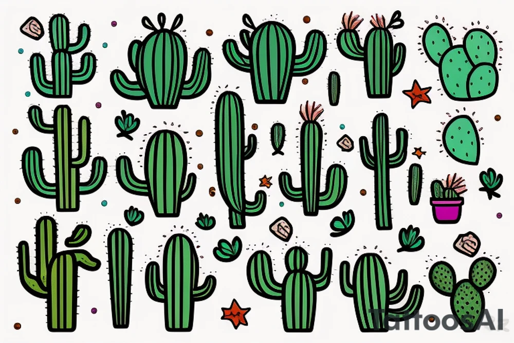 Cactus by the ocean tattoo idea