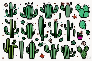 Cactus by the ocean tattoo idea
