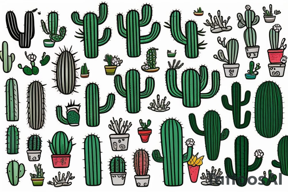 Cactus by the ocean tattoo idea