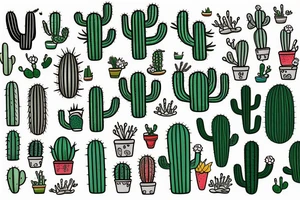 Cactus by the ocean tattoo idea
