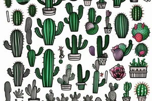 Cactus by the ocean tattoo idea