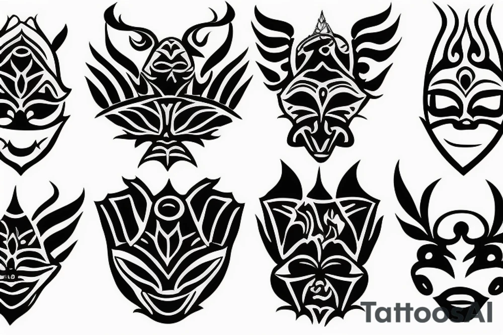 Sri Lanka mask tattoo idea