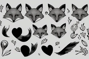 Fox holding a heart tattoo idea