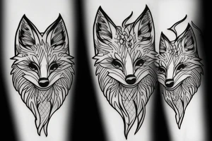 Fox hug person tattoo idea