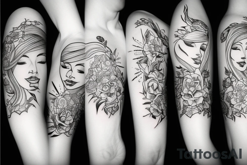 Girl hug herself tattoo idea