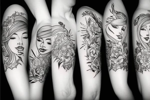 Girl hug herself tattoo idea