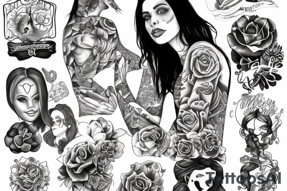 a girl with her hands across her chest tattoo idea