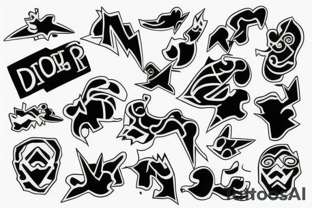 upside down man falling tattoo idea