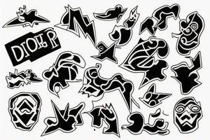 upside down man falling tattoo idea