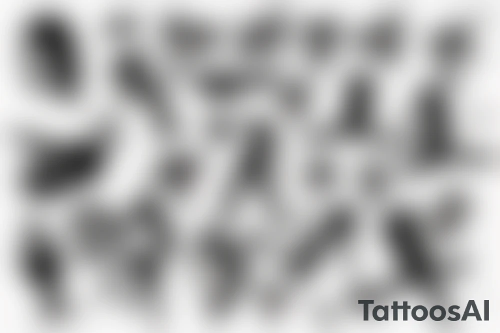 upside down man falling tattoo idea