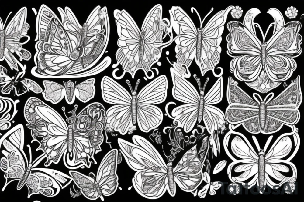 psychedelic butterfly tattoo idea
