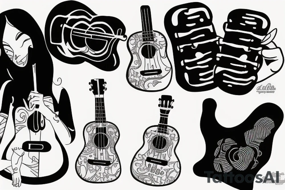 girl with an ukulele tattoo idea