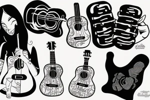 girl with an ukulele tattoo idea