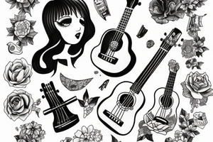 girl with an ukulele tattoo idea