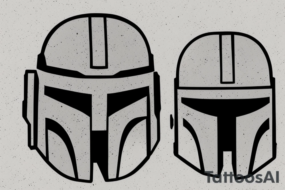 Boba Fett holding his helmet and his head is a pug tattoo idea
