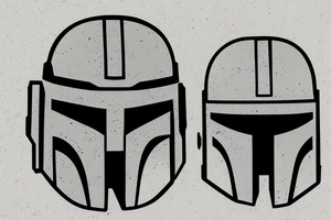 Boba Fett holding his helmet and his head is a pug tattoo idea