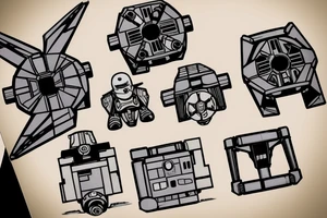 a tie fighter and x-wing dog fighting tattoo idea