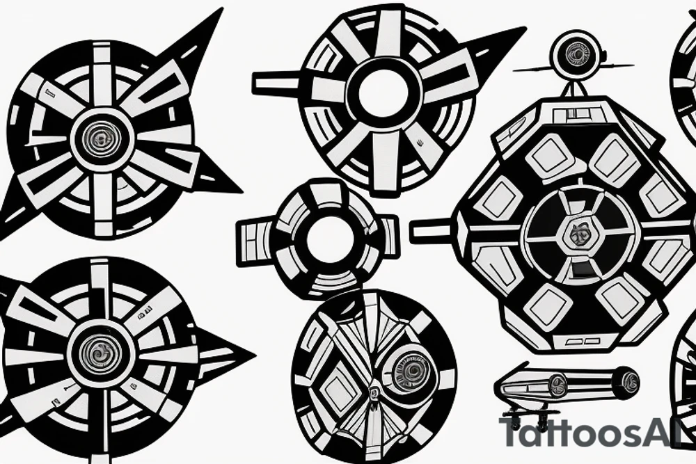 a tie fighter and x-wing dog fighting tattoo idea