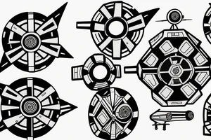 a tie fighter and x-wing dog fighting tattoo idea