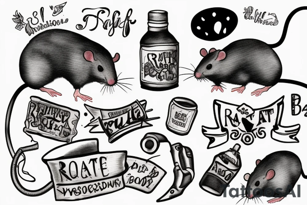 A rat drinking in a bar tattoo idea