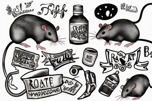 A rat drinking in a bar tattoo idea