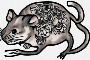 A rat drinking in a bar tattoo idea