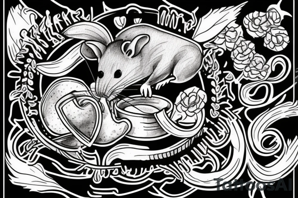 A rat drinking in a bar tattoo idea