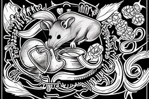 A rat drinking in a bar tattoo idea