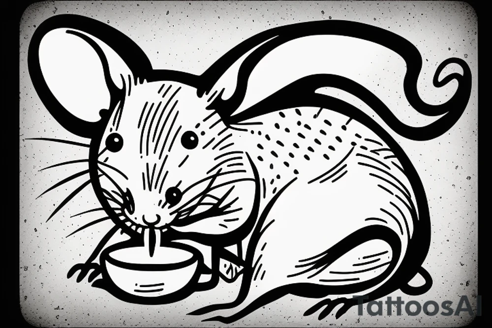 A rat drinking in a bar tattoo idea