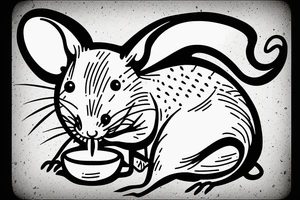 A rat drinking in a bar tattoo idea