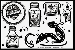 A rat drinking in a bar tattoo idea