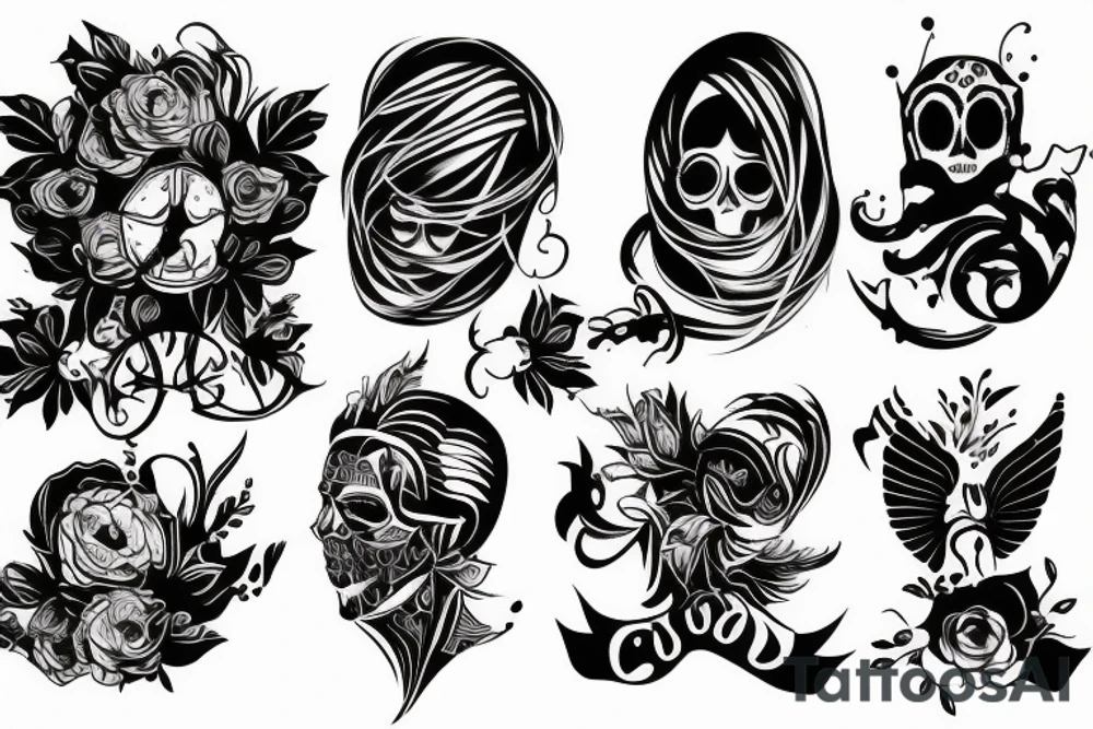 Shadow figure hugging itself tattoo idea