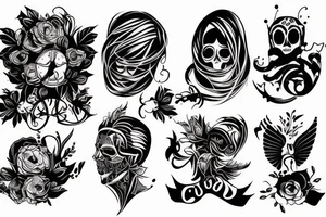 Shadow figure hugging itself tattoo idea
