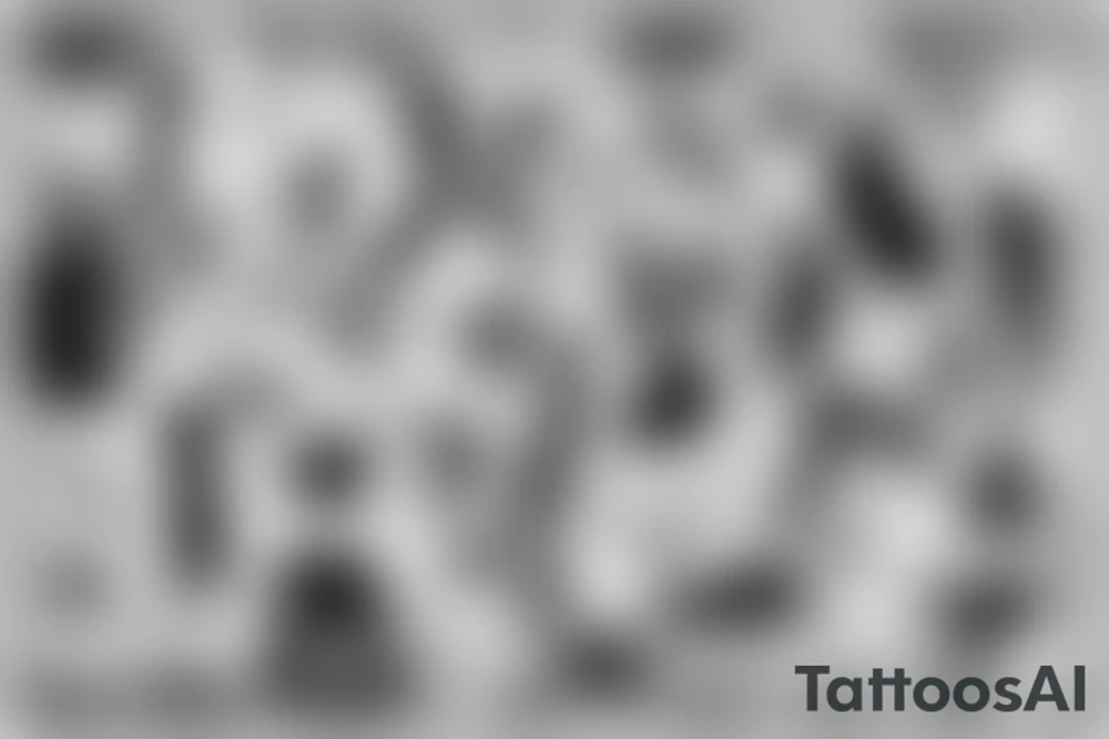 Shadow figure hugging itself tattoo idea