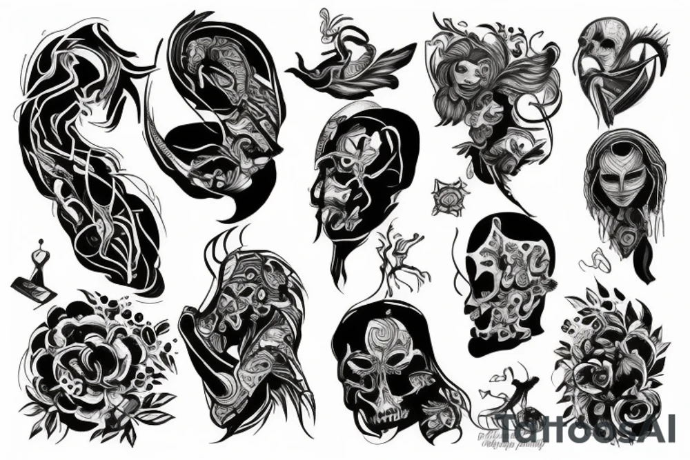 Shadow figure reaching out tattoo idea