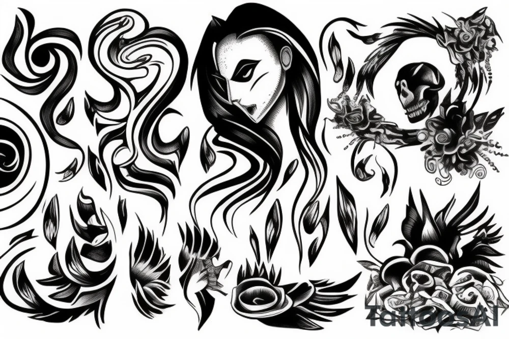 Shadow figure reaching out tattoo idea