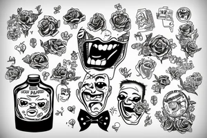Laughing now crying later money bags lonely tattoo idea