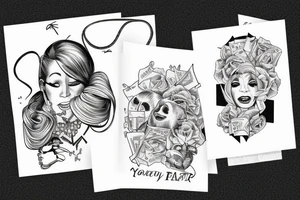 Laugh now cry later money bags lonely tattoo idea