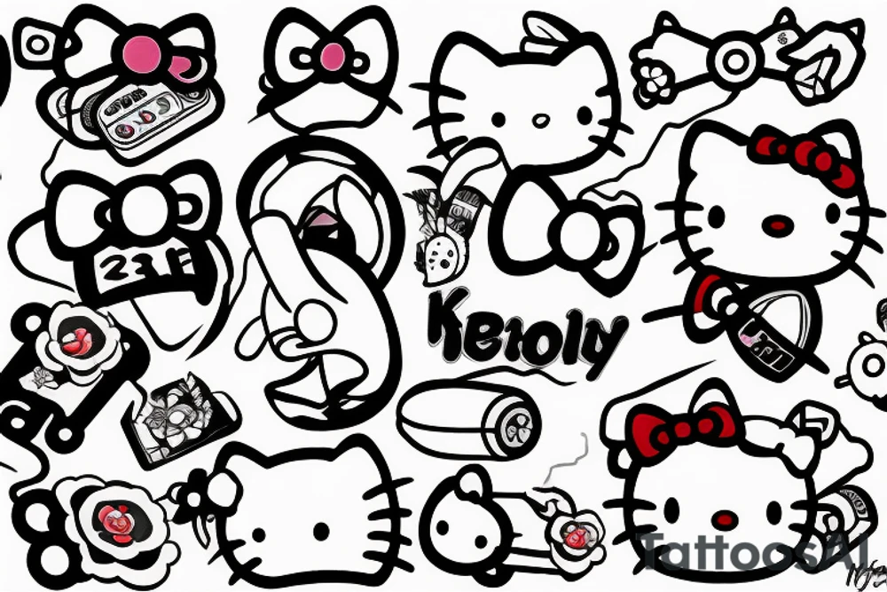 hello kitty drugs tattoo idea